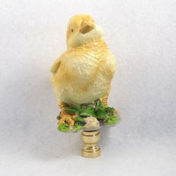 Lamp Finial; Large Yellow Chicken