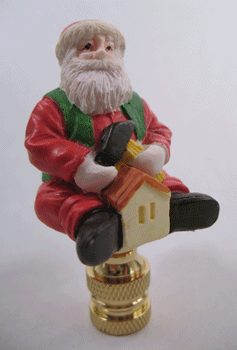 Santa With Lantern Lamp Shade Finial 