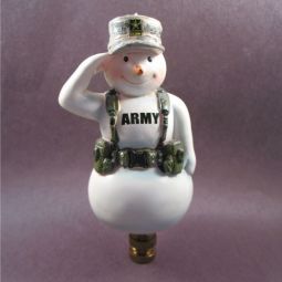 Lamp Finial: Army Snowman