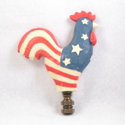 Lamp Finial; Large 4th of July Rooster