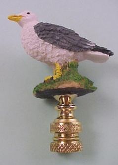 Bird Lamp Finial: Sea Gull resin 2 3/4 inch finial