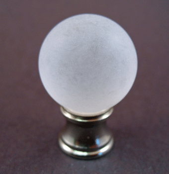 Finial; Frosted Acrylic Ball.  1 1/2" overall fits 1/8ip