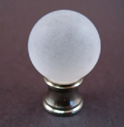 Finial; Frosted Acrylic Ball.  1 1/2" overall fits 1/8ip
