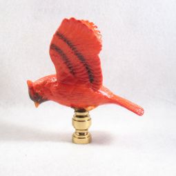 Lamp Finial: Large Bone China  Cardinal Bird.