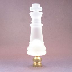 Lamp Finial:  Frosted Chess Piece, King