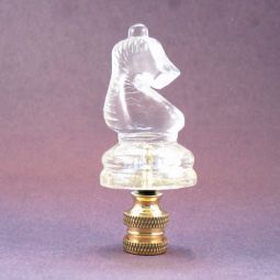 Lamp Finial:  Glass Horse Head Chess Piece
