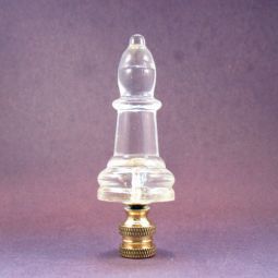 Lamp Finial, Clear Glass Chess Piece