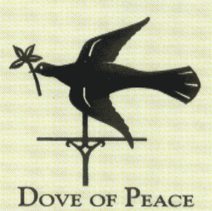 Dove of Peace Weathervane Finial (verdigris) green finish 4"x4"