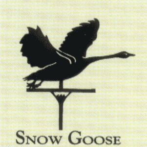 Snow Goose Weathervane Finial (verdigris) green finish 4"x4"