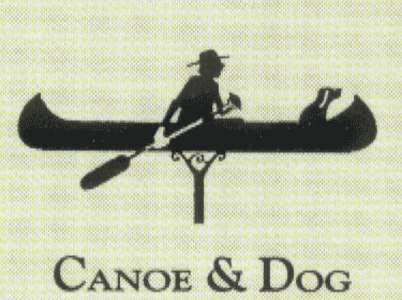 Canoe & Dog Weathervane Finial (verdigris) green finish 4"x4"