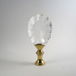 Lamp Finial Clear Glass Prism