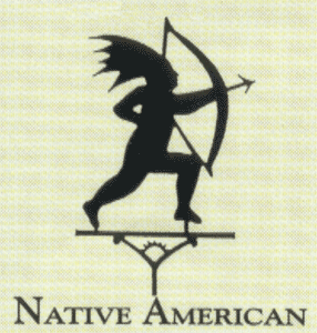 Native American Weathervane Finial (verdigris) green finish 4"x4"