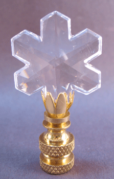 Finial:  Starburst Crystal  2 1/4" overall