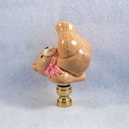 Lamp Finial, Upside Down Ceramic Teddy Bear