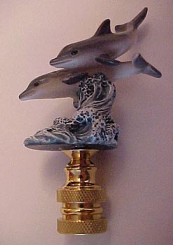 Lamp Finial Resin Dolphin No Two Exactly Alike