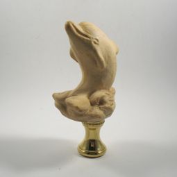 Lamp Finial Resin Off White Dolphin