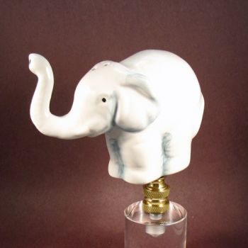 LUCKY ELEPHANT LAMP FINIAL ~ Antique Brass Finish  { 2 1/4" Tall } ~ #LE13 