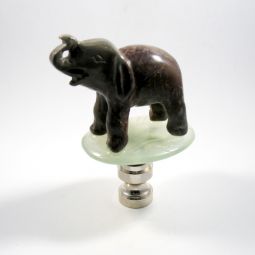 Lamp Finial Jasper Stone Elephant