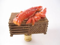 Lamp Finial:  Maine Lobster Trap.  2 1/2" overall