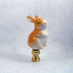 Lamp Finial. Tan Easter Bunny Rabbit
