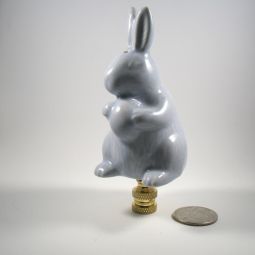 Lamp Finial Large Blue Easter Bunny Rabbit