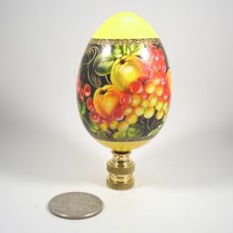 Lamp Finial Yellow Easter Egg Large Wooden
