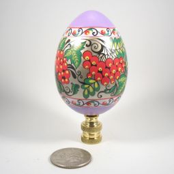 Lamp Finial Large Purple Wooden Easter Egg