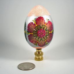 Lamp Finial Pink Decorated Wooden Easter Egg Large