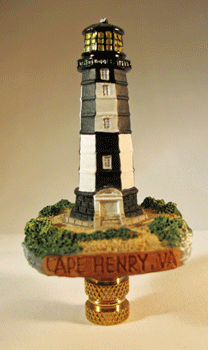 Finial:  Cape Henry, Va Lighthouse  3 1/2" overall