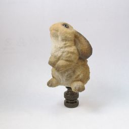 Finial:  Cute Brown Easter Bunny Rabbit.  3 1/8" overall