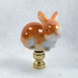 Lamp Finial; Small Tan Easter Bunny Rabbit