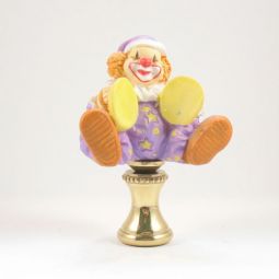 Lamp Finial:  Colorful Musical Clown