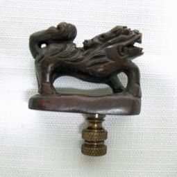 Lamp Finial Carved Wooden Dragon Asian