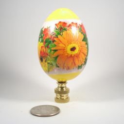 Lamp Finial Large Wooden Yellow Easter Egg