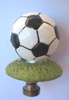 Lamp Finial: Soccer Ball. 2 1/2" tall overall