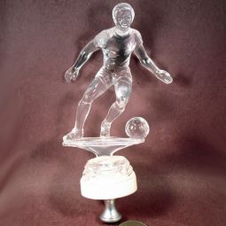 Lamp Finial  Clear Acrylic Soccer Player in Action