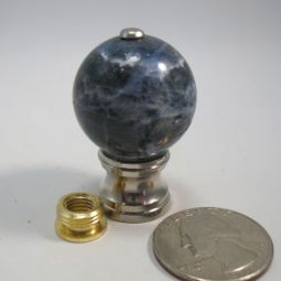 Lamp Finial Small Blue and White Stone Ball