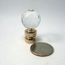 Lamp Finial Small Crystal Ball Brass Hardware