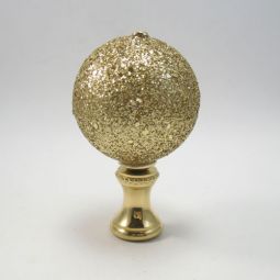Lamp Finial Christmas Glitter Ball Gold