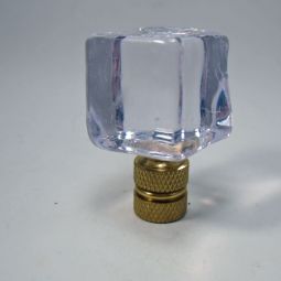 Lamp Finial Clear Acrylic Melting Ice Cube, Wonky