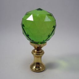 Lamp Finial Green Crystal Ball