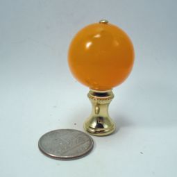 Lamp Finial Faux Orange Amber Ball