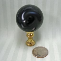 Lamp Finial Black Marble Stone Ball