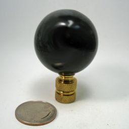 Lamp Finial Large Black Stone Ball