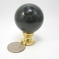Lamp Finial Black Marble Ball Brass Hardware