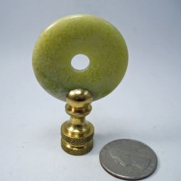 Lamp Finial Light Green Stone Donut
