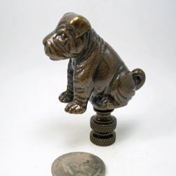 Lamp Finial Bronze Bull Dog