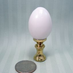 Lamp Finial White Stone Egg