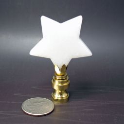 Lamp Finial White Stone Star