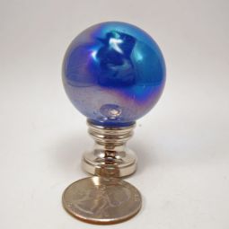 Lamp Finial Large Blue Glass Ball